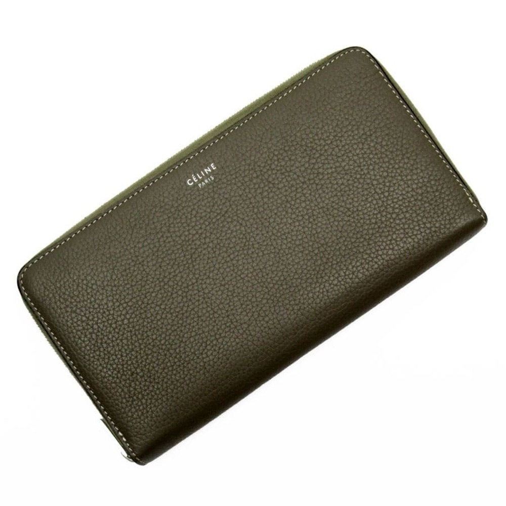 Celine Zip Around Multi Function Wallet Greige Le… - image 1